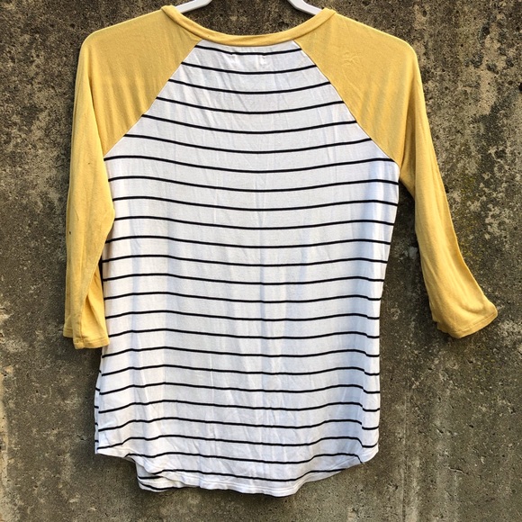 Maurices Mustard Striped Baseball Tee - Picture 8 of 8